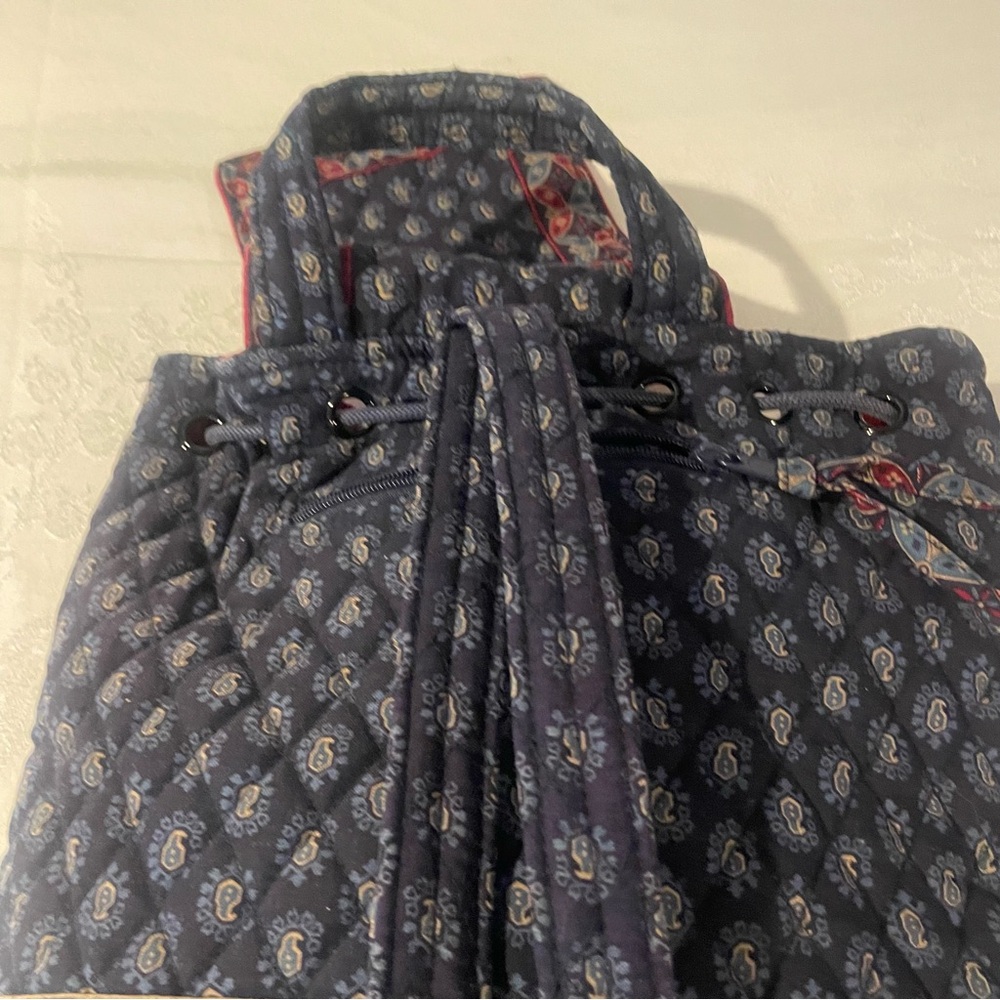 Vera Bradley Navy and Red Patterned Tote - Picture 5 of 6